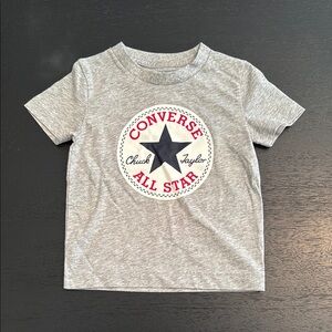 Converse Gray Kids Short Sleeve Tee with Iconic Logo